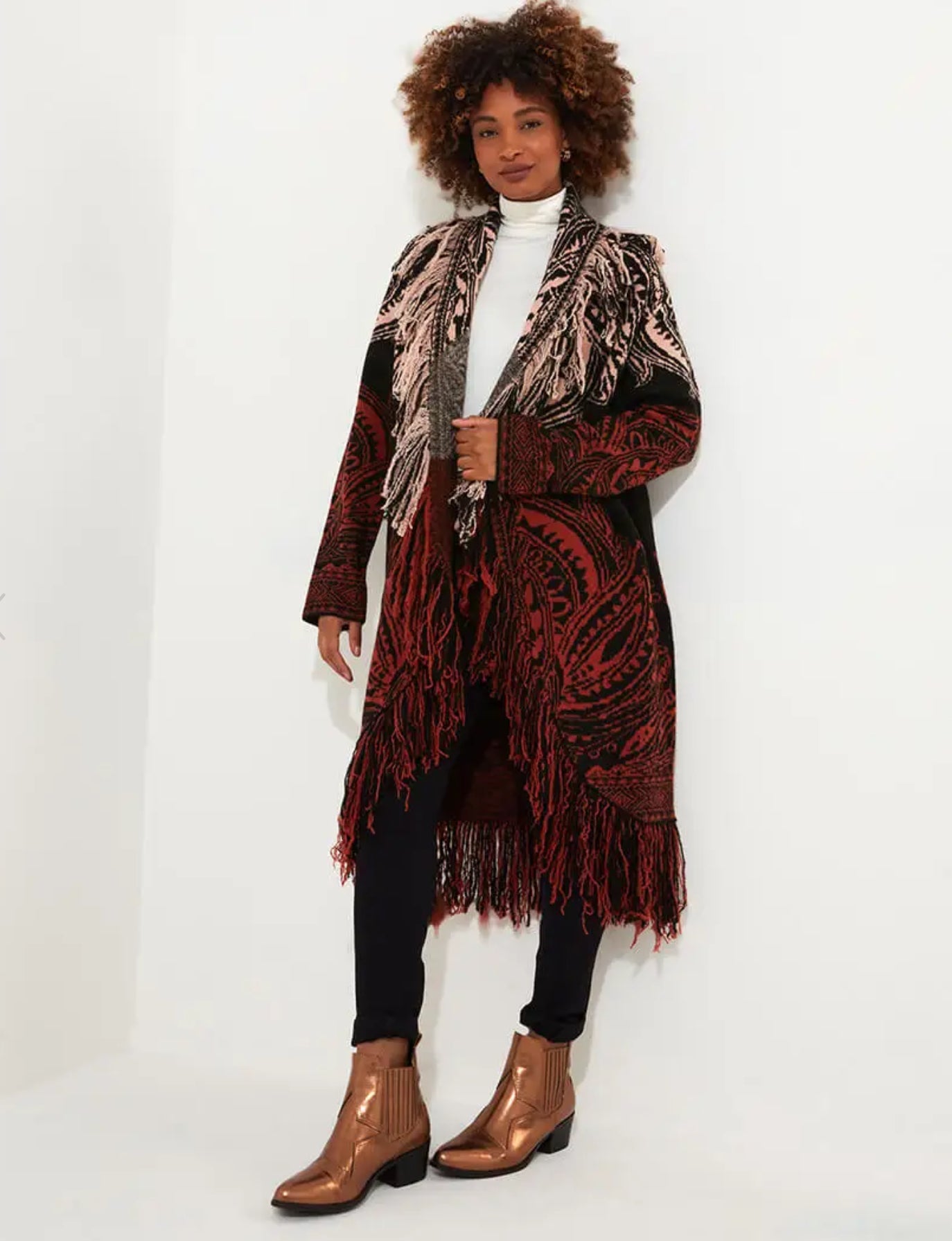 JoBrowns Winter Night Fringed Cardigan