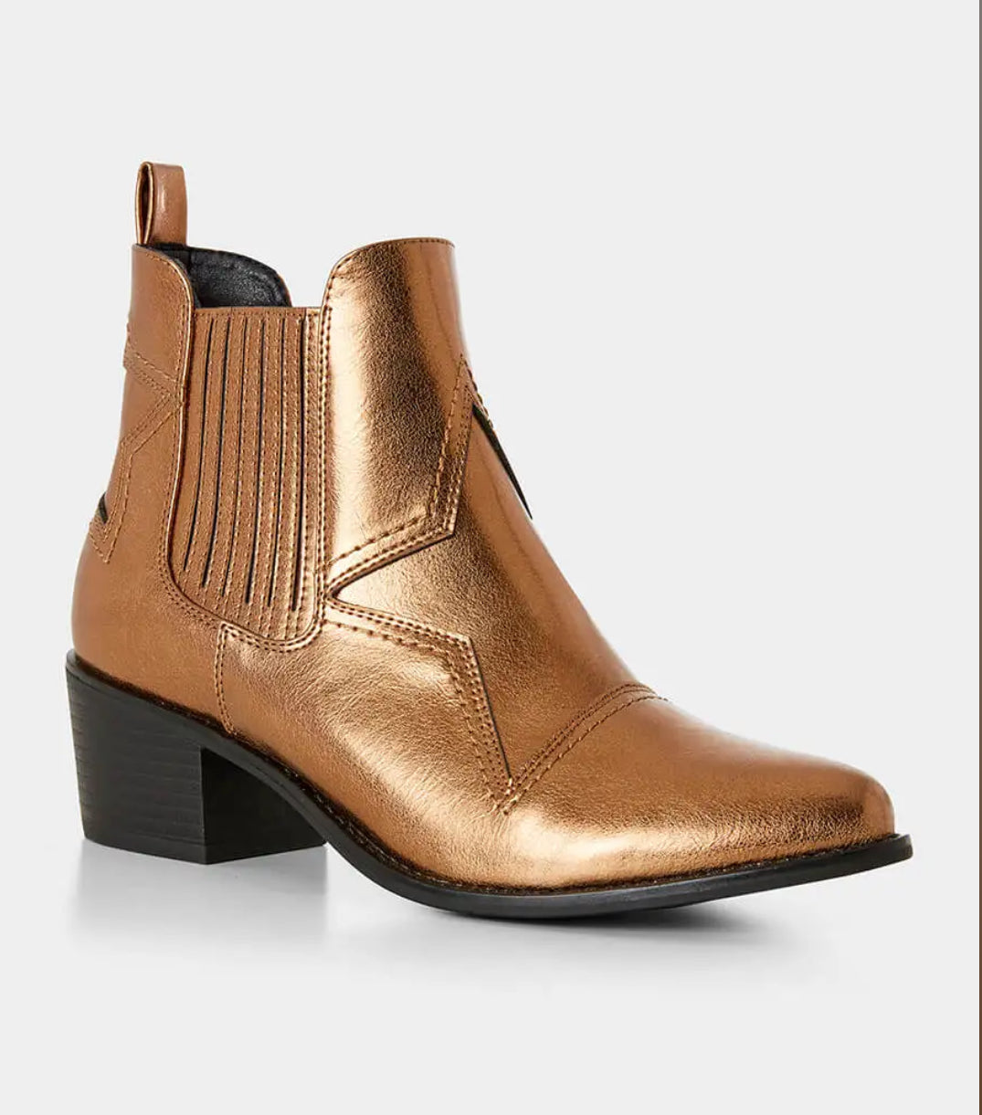 JoeBrowns Star Gazer Metallic Western Ankle Boot