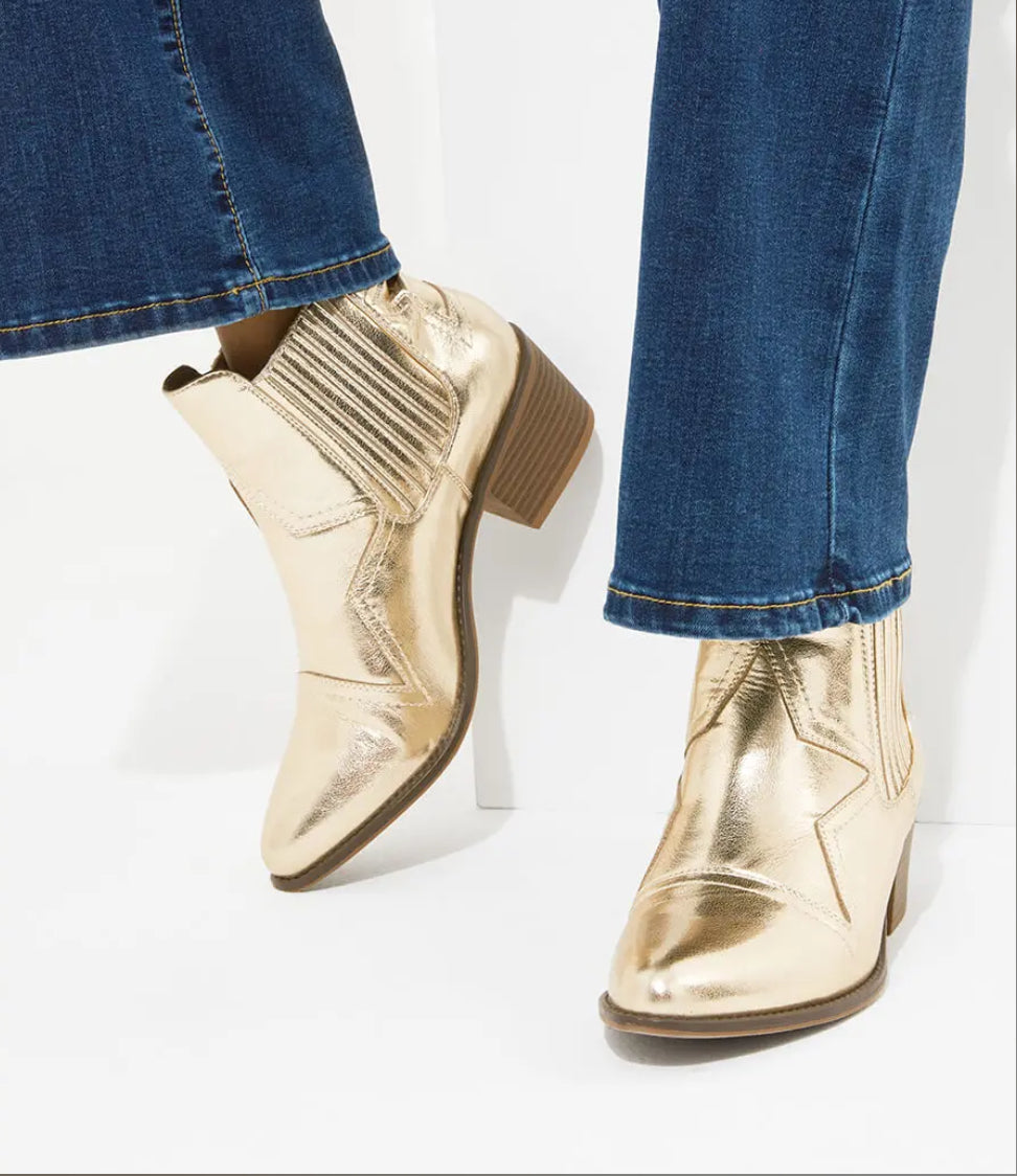 JoeBrowns Star Gazer Metallic Western Ankle Boot