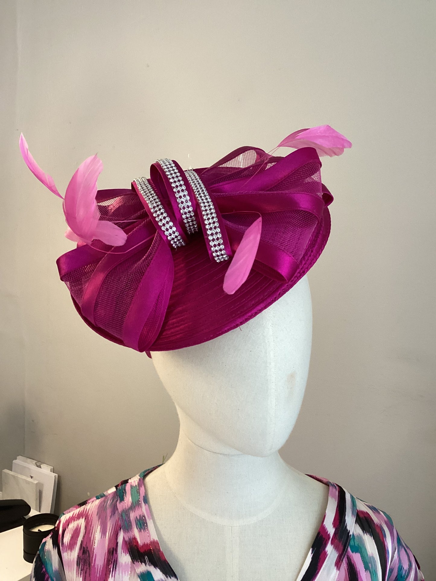 Diamanté & Feather Fascinator