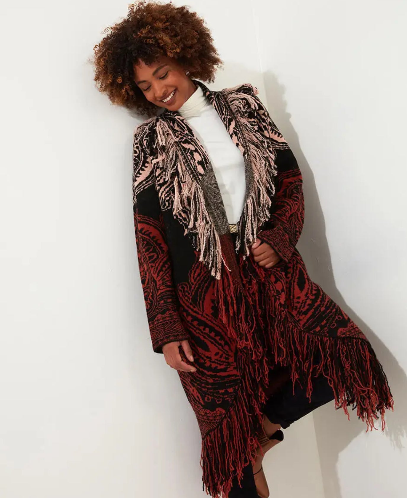 JoBrowns Winter Night Fringed Cardigan