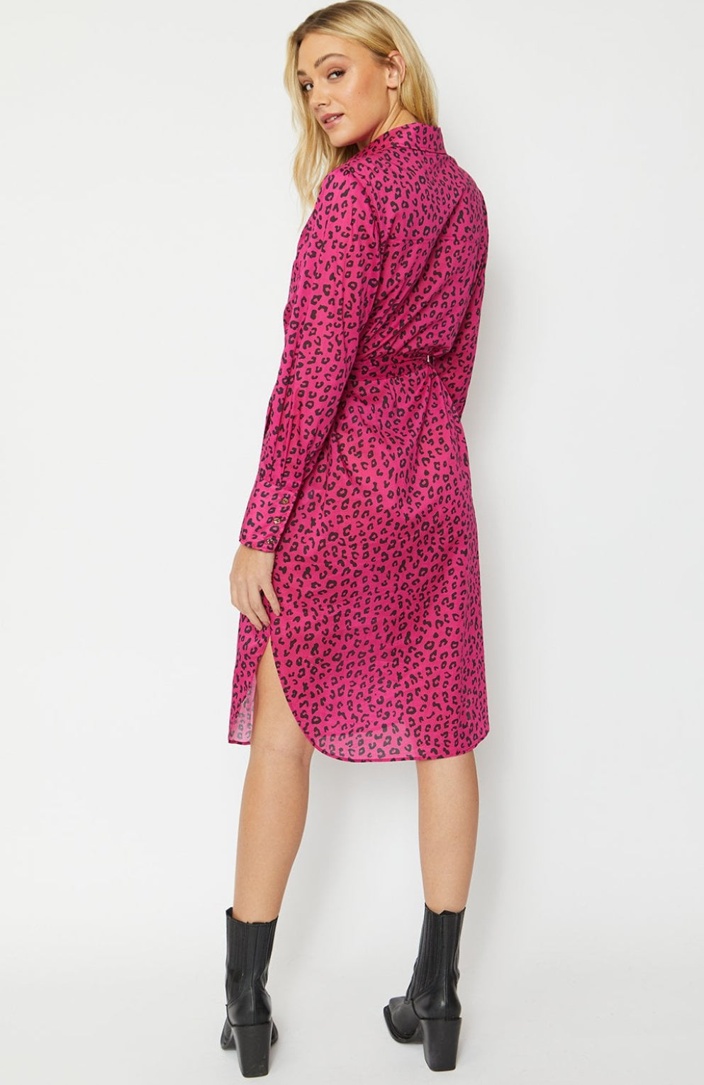 JAYLEY Animal Print Silk Blend Dress