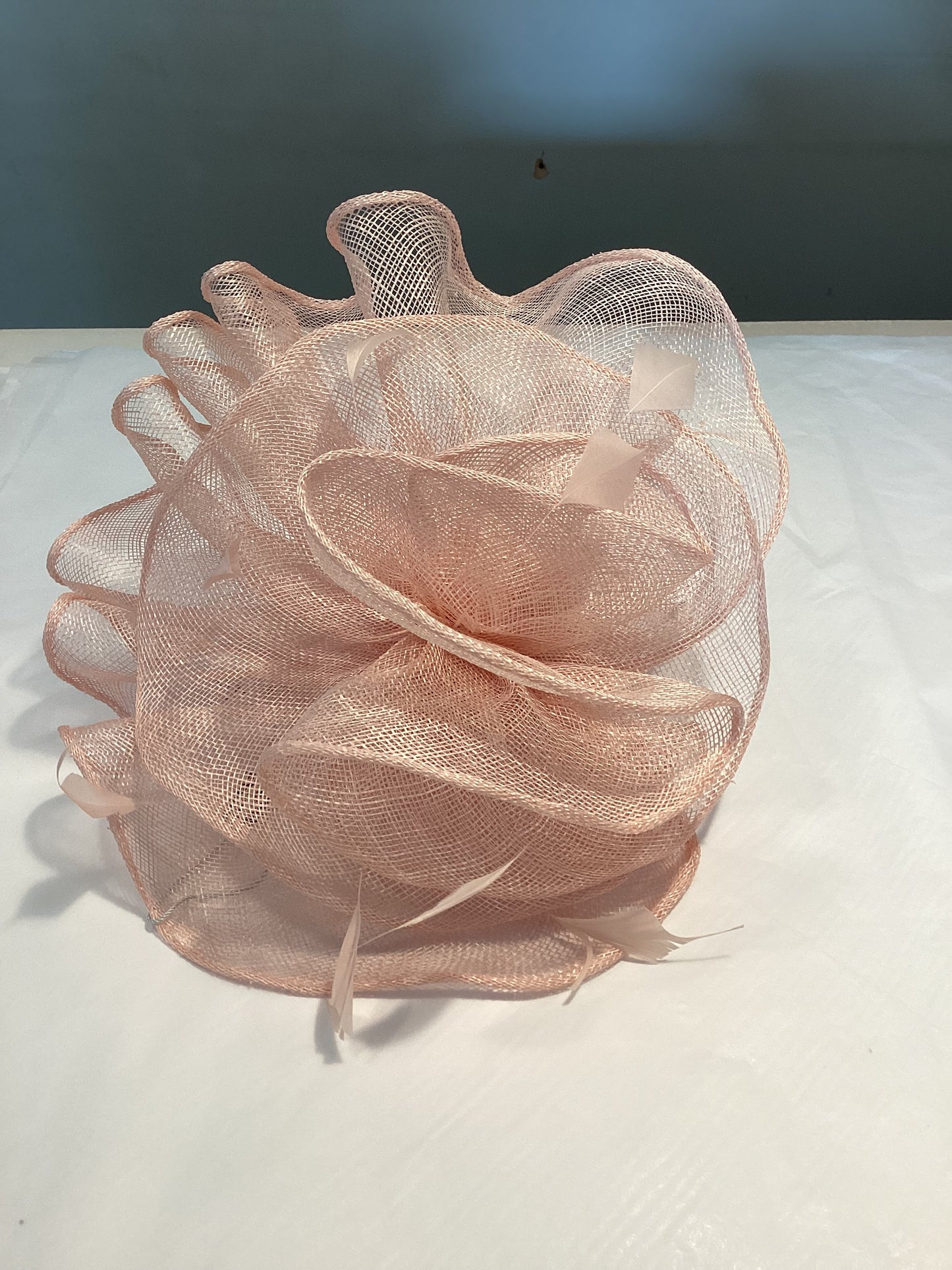 Peachy/Pink Ruffle Fascinator