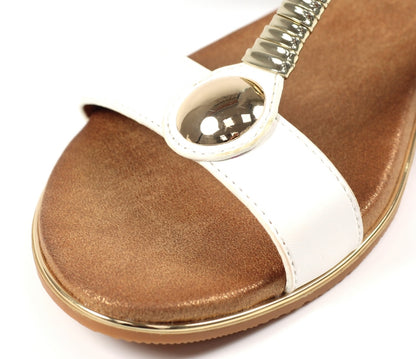 Lunar Renoir White/Gold Sandal