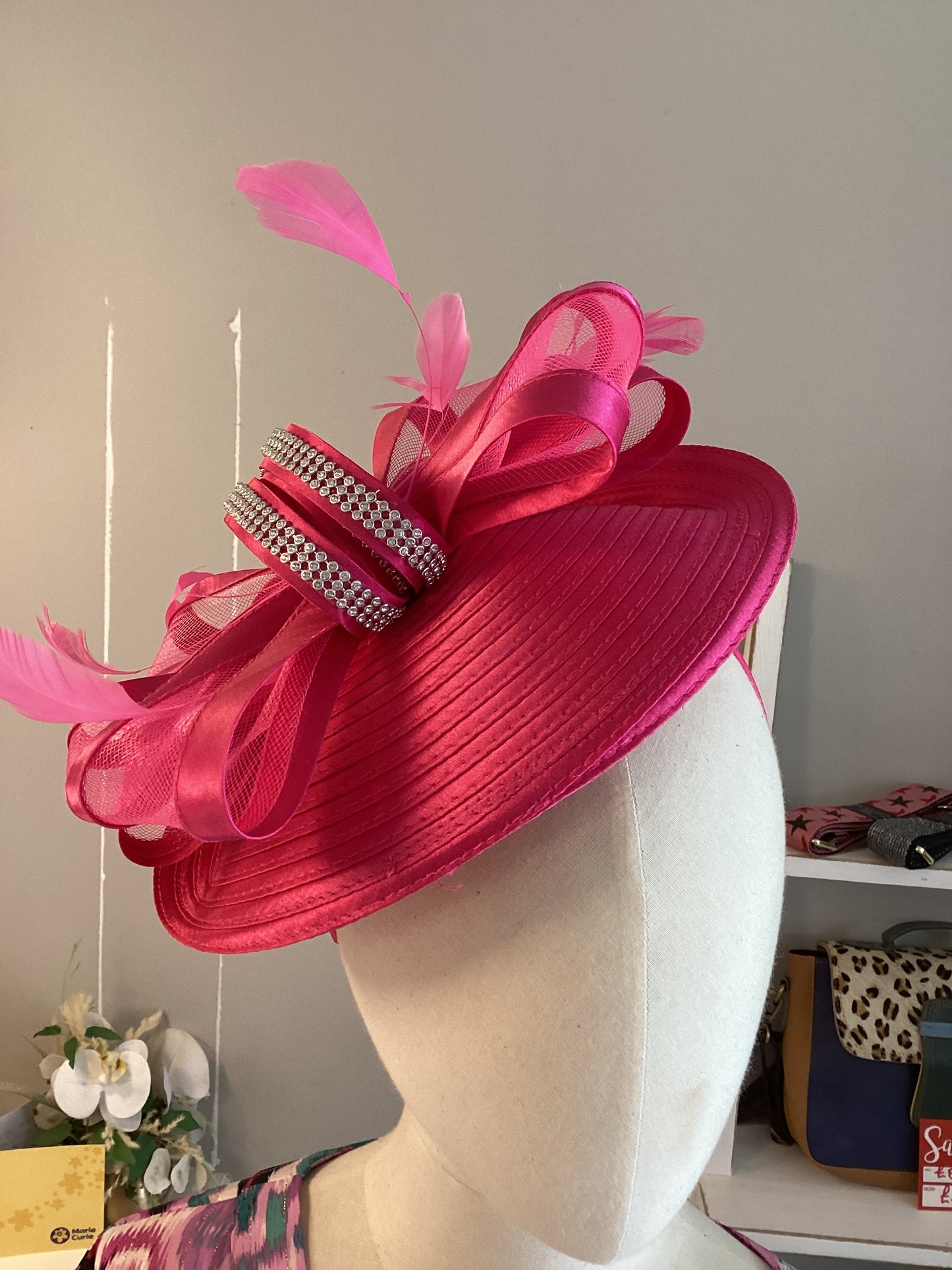 Diamanté & Feather Fascinator