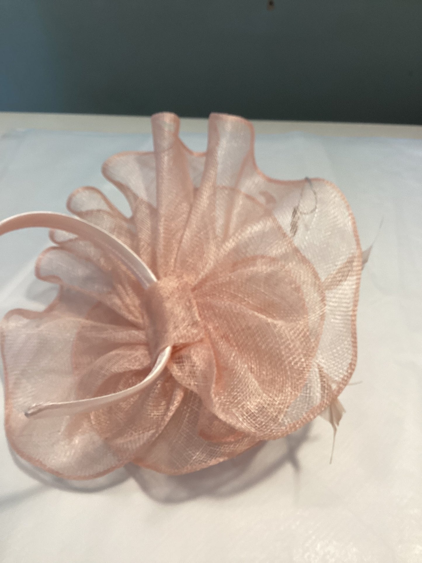 Peachy/Pink Ruffle Fascinator