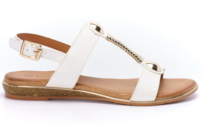 Lunar Renoir White/Gold Sandal