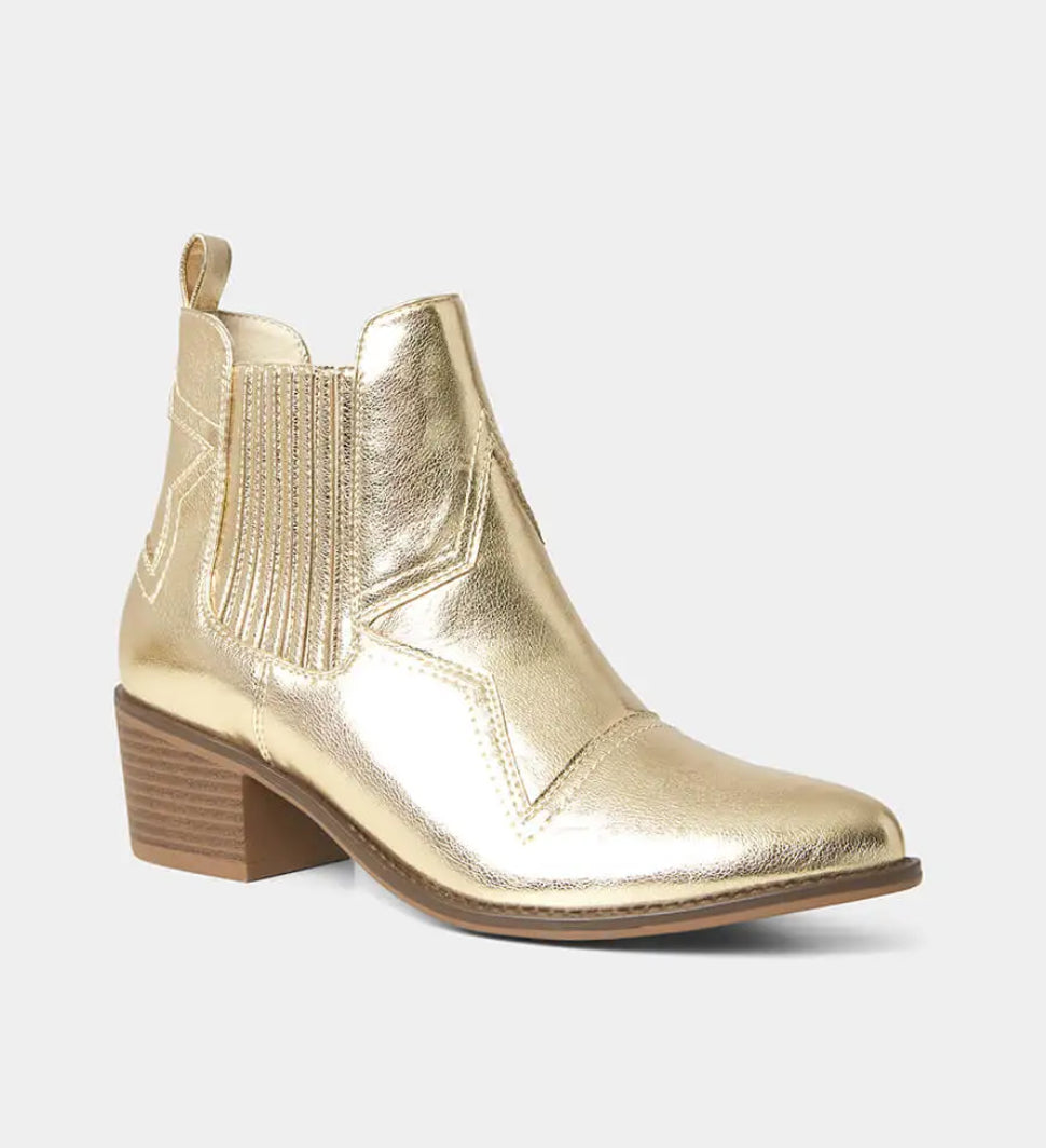 JoeBrowns Star Gazer Metallic Western Ankle Boot