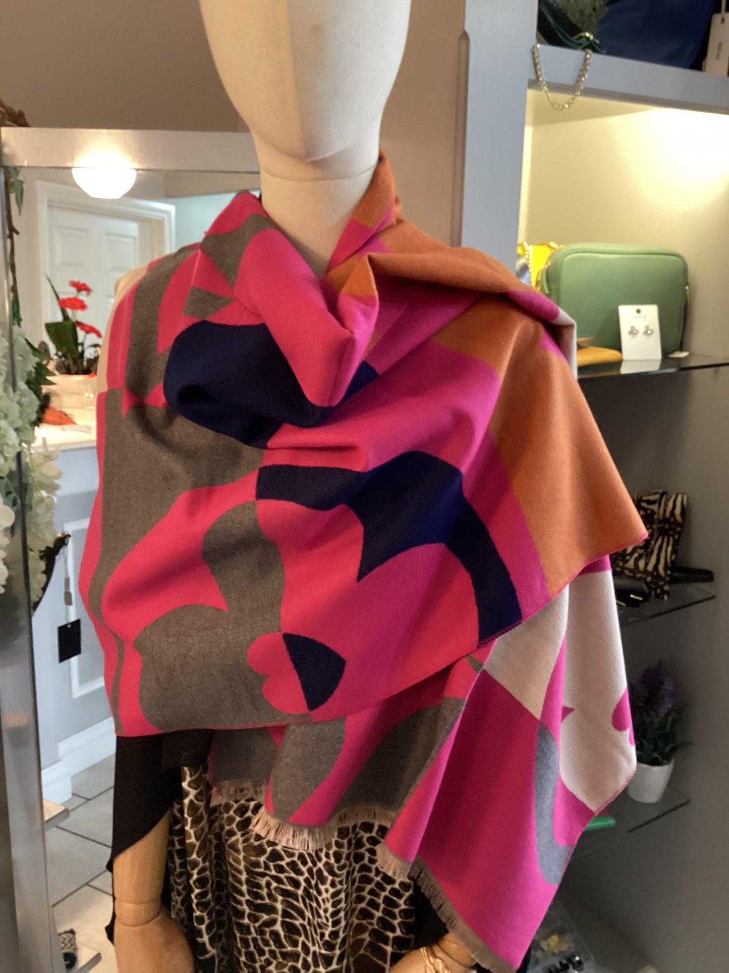 Malissa J Reversible Pink Scarf