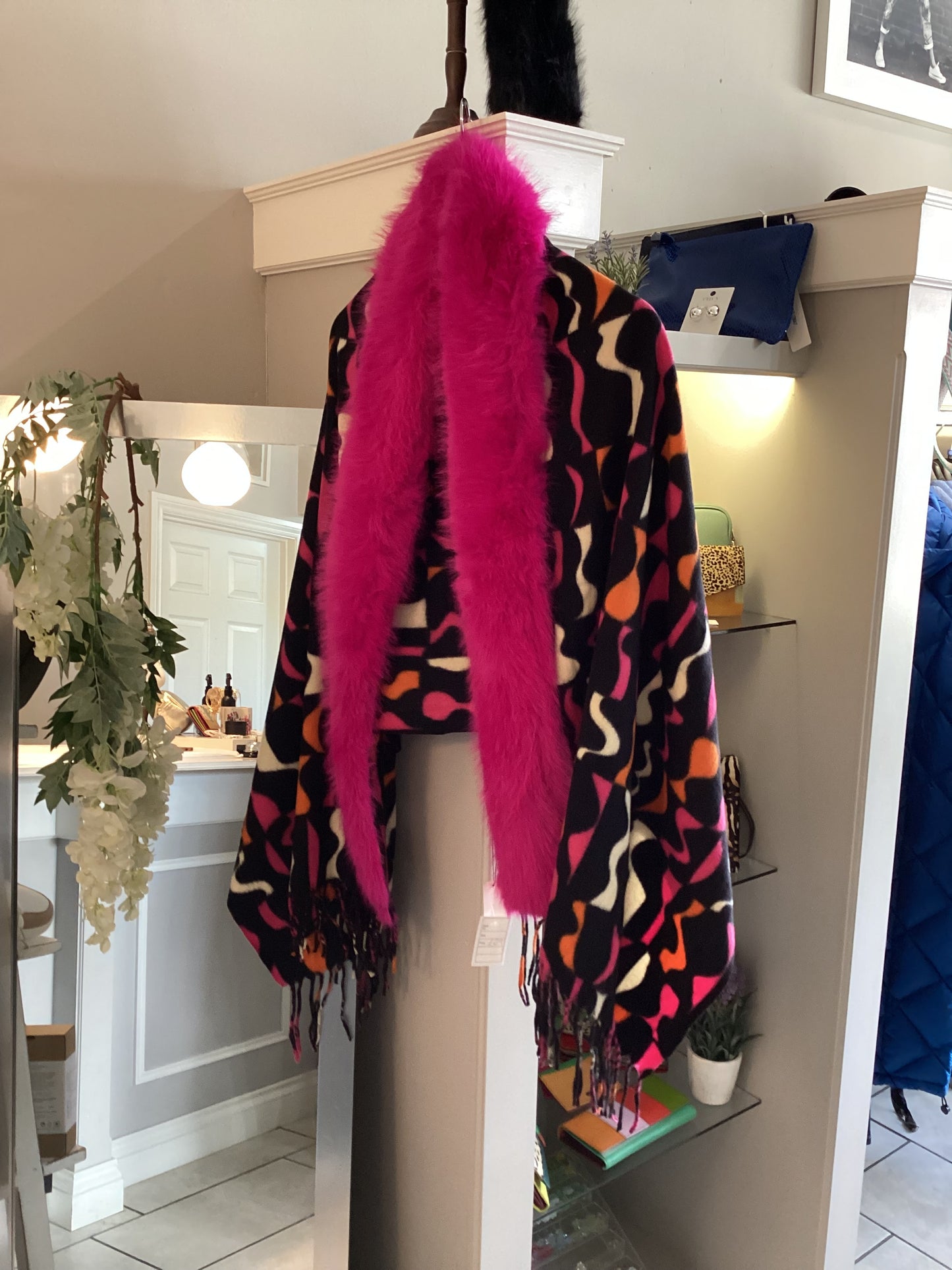 Malissa J Faux Fur Pattern Wrap