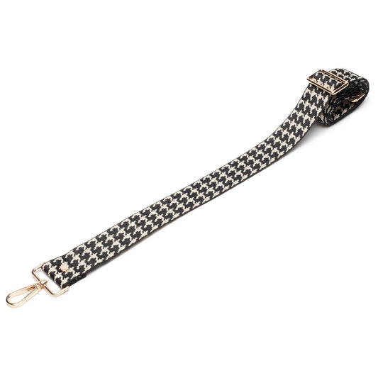 Elie Beaumont Crossbody Strap Black Dogtooth