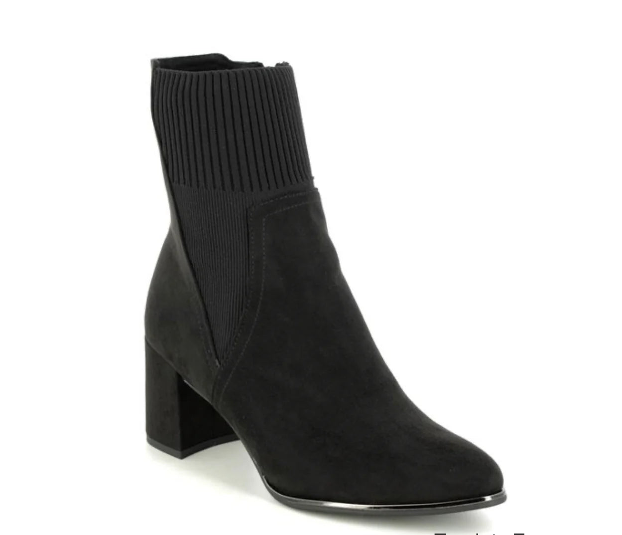 Marco Tozzi Black Elastic Ankle Boot