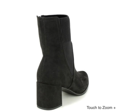 Marco Tozzi Black Elastic Ankle Boot