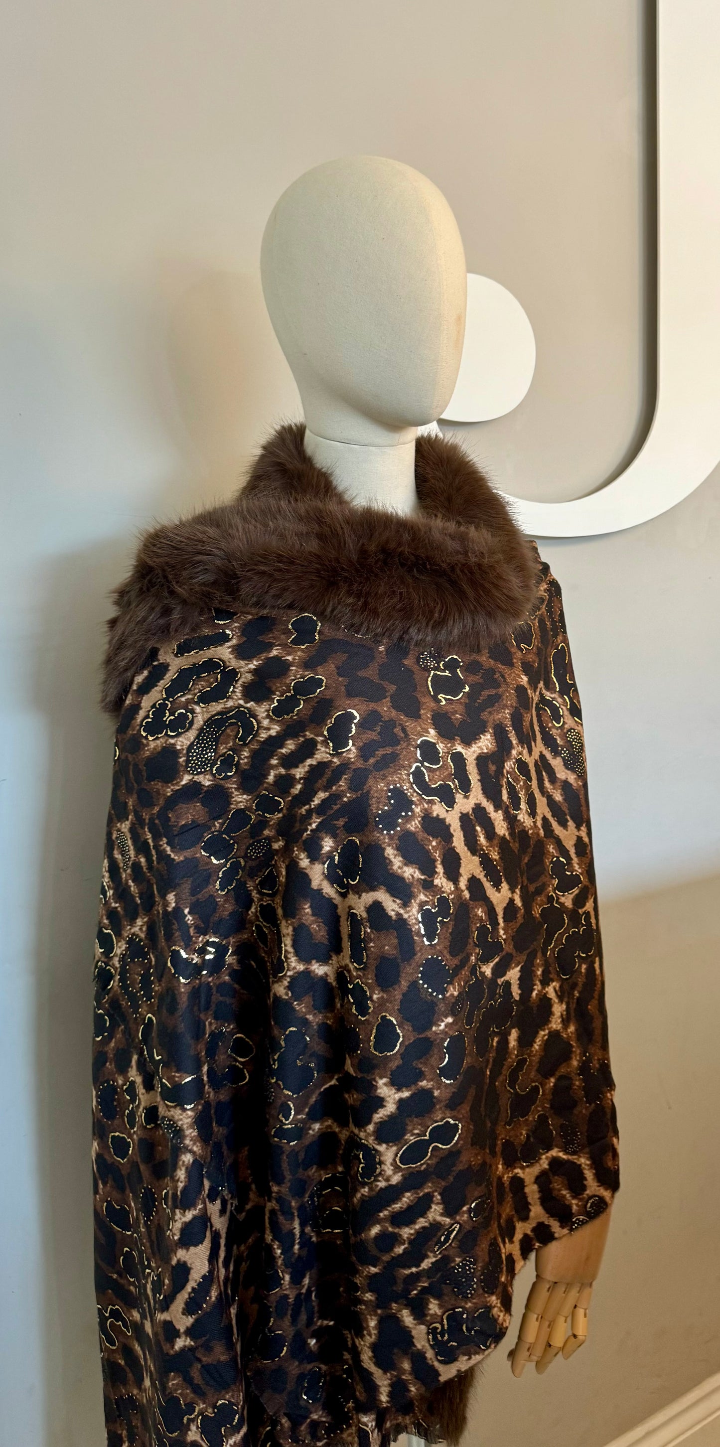 Malissa J Leopard Faux Fur Wrap