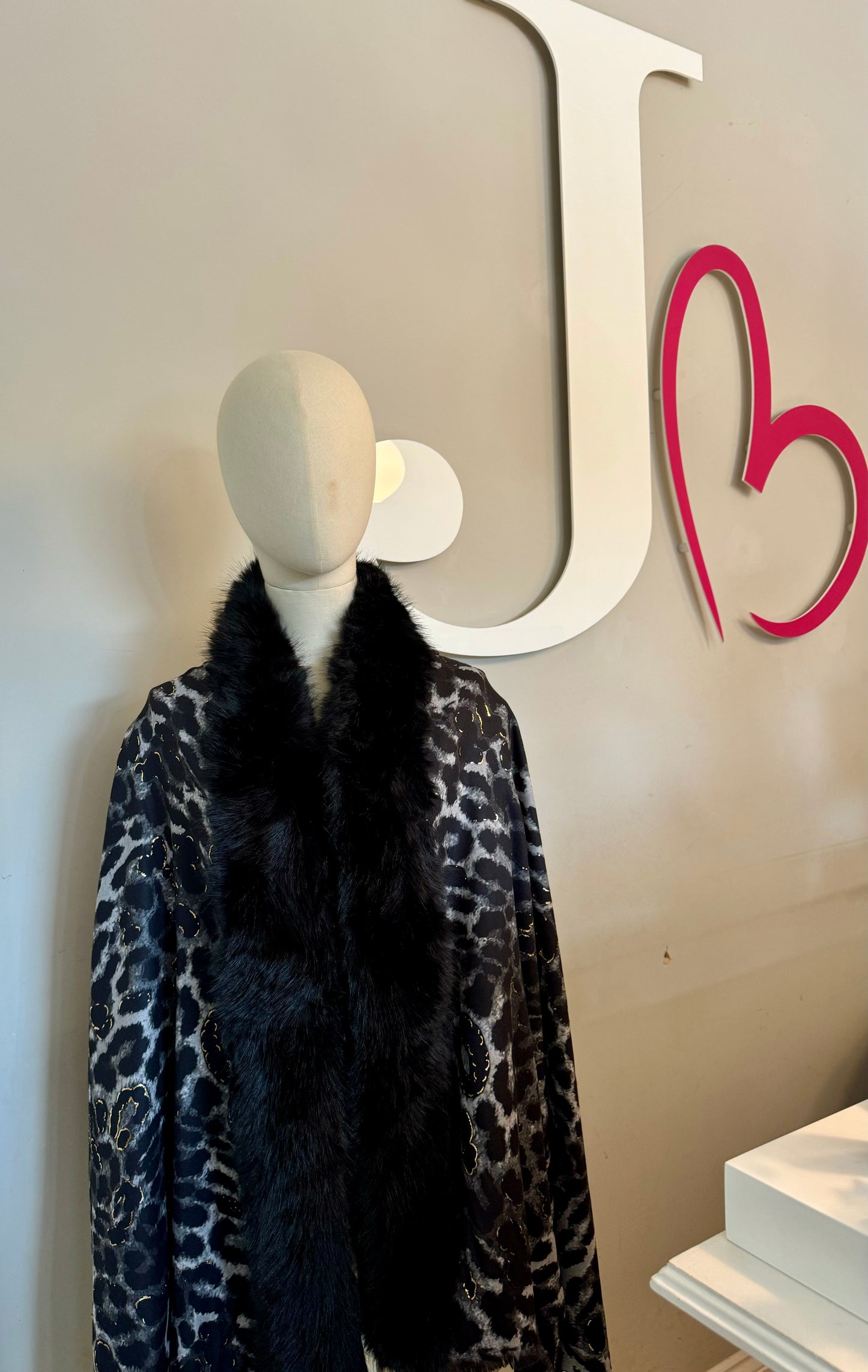 Malissa J Leopard Faux Fur Wrap