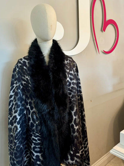 Malissa J Leopard Faux Fur Wrap