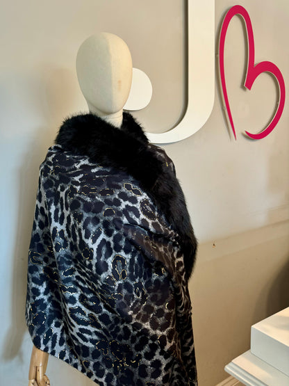 Malissa J Leopard Faux Fur Wrap