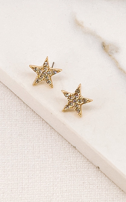 gold star earrings