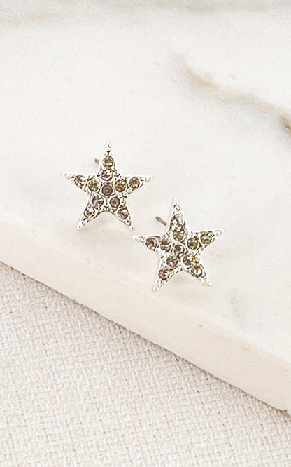 silver star earrings