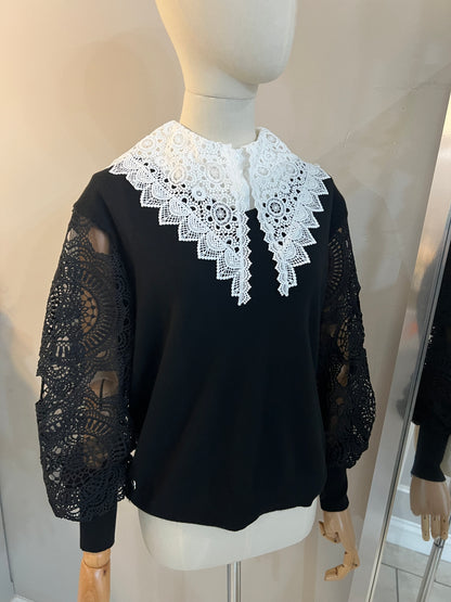 Oversized Victorian Lace False Collar