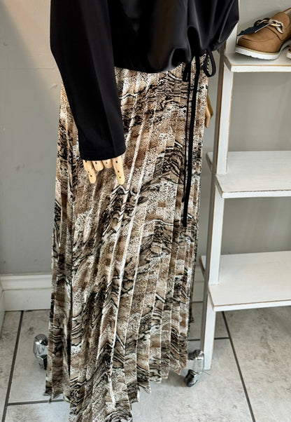 Malissa J Animal Print Pleated Skirt