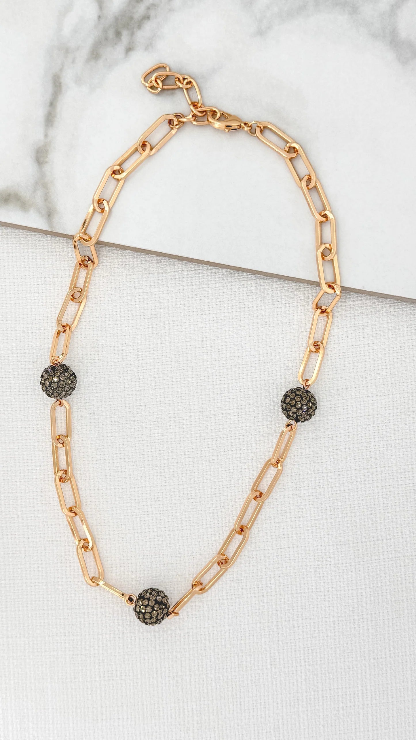 Envy Crystal Ball Studded Necklace-gold