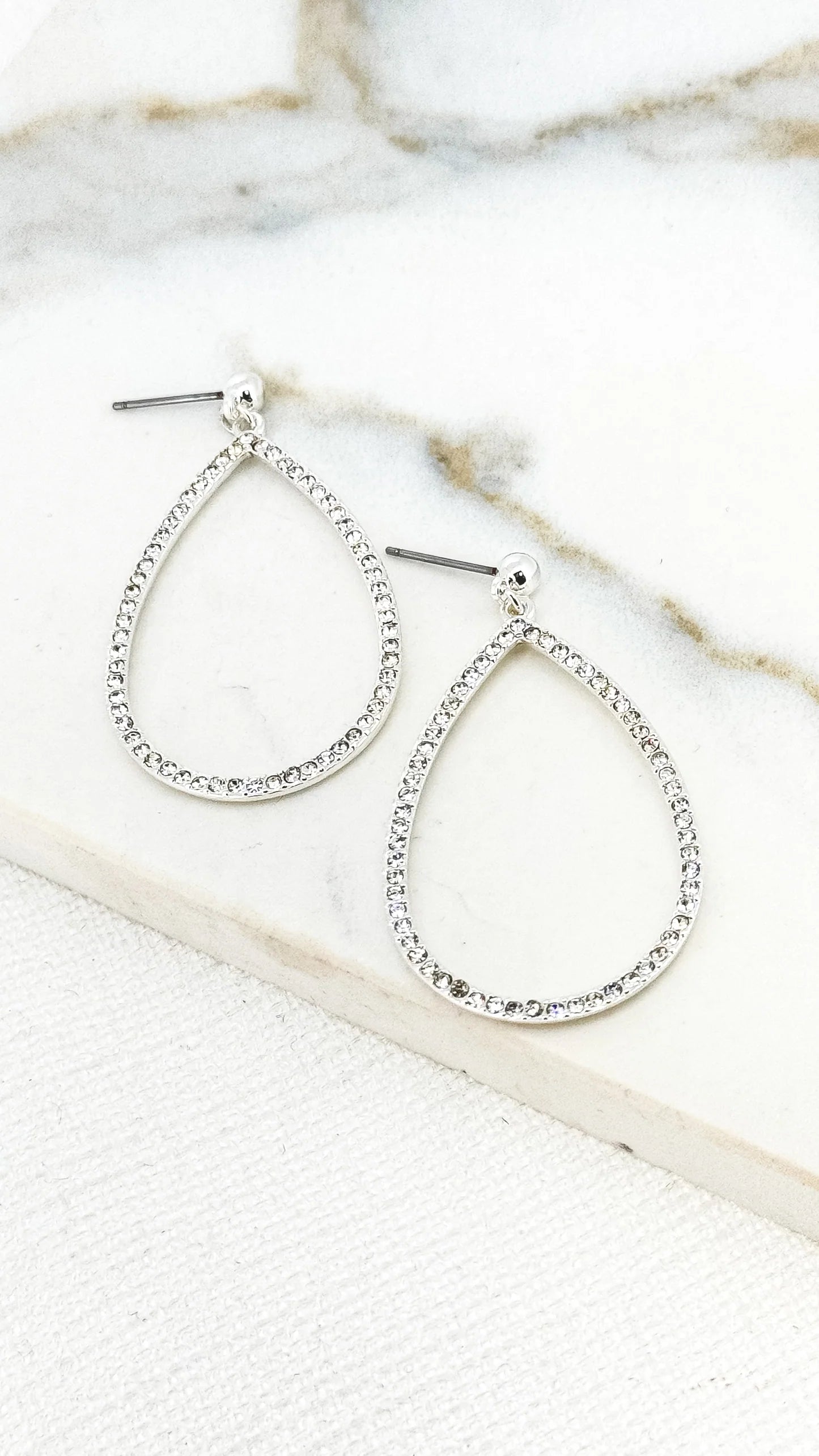 Envy Open Teardrop Earrings-silver