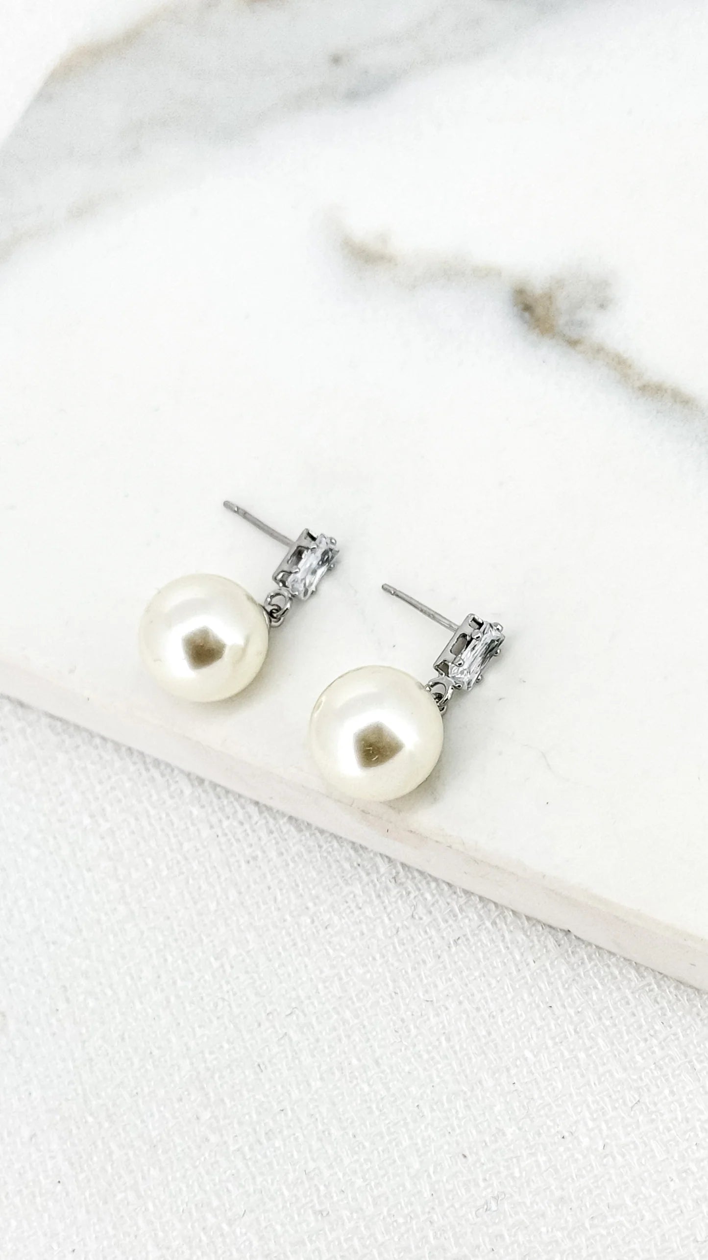 Envy Pearl and Diamanté Earrings