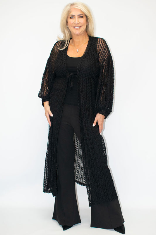 Malissa J Long Lace Duster Coat