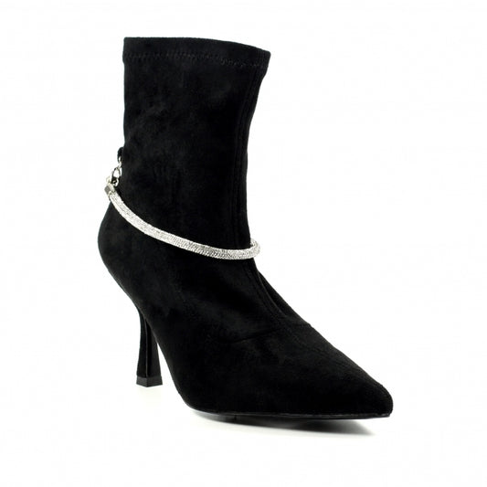 diamante rope black boots